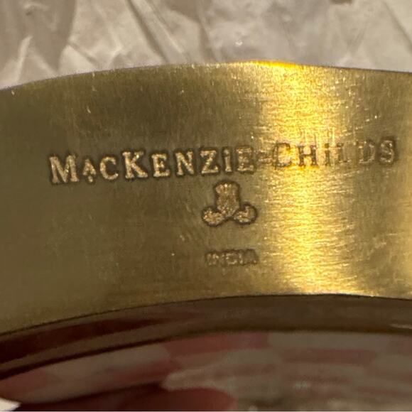 MacKenzie-Childs Rosy Check 3260 Flask - Pink and Gold Checkered Flask - NWT - Picture 3 of 6